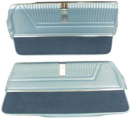 1965 IMPALA SS 2 DOOR COUPE/CONVERTIBLE LIGHT BLUE PRE-ASSEMBLED FRONT DOOR PANELS