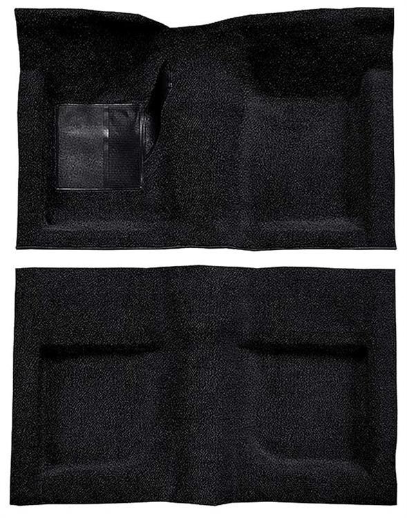 1965-68 Mustang Convertible Passenger Area Nylon Loop Carpet Set with Mass Backing - Black