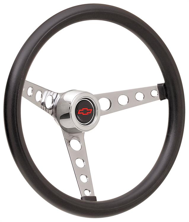 Steering Wheel Kit, 67-68 Chevrolet, Classic Foam, Hi Rise Cap, Red Bowtie