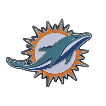 Emblem, NFL Miami Dolphins Logo, Painted, Heavy Duty Chrome
