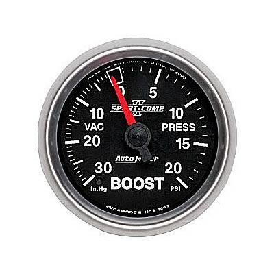Boost Pressure Gauge 52mm 30in . Hg . -vac / 20psi Sport-comp 2 Mechanical