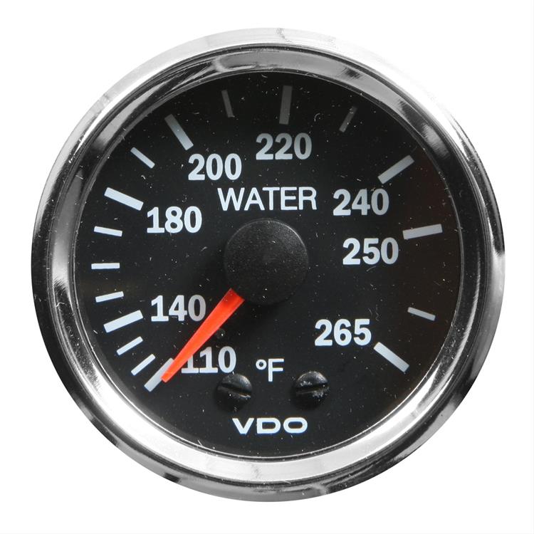 Water/Oil temperature, 52.4mm, 0-265 °F, mechanical