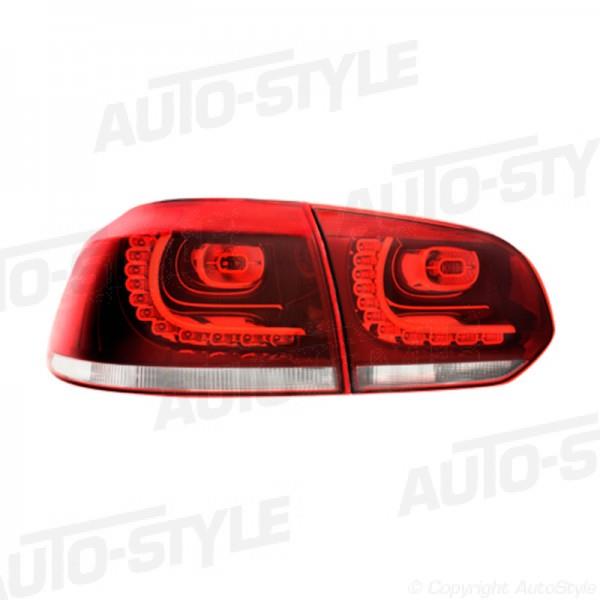 Set R-Look LED Achterlichten passend voor Volkswagen Golf VI 2008-2012 excl. Variant - Rood/Helder