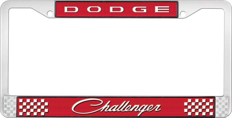DODGE CHALLENGER LICENSE PLATE FRAME - RED