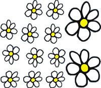 Auto Tattoo Flowers White/Yellow 13