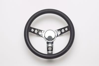 Steering Wheel, Classic Foam, Steel/Chrome, 3-Spoke, 11.5"