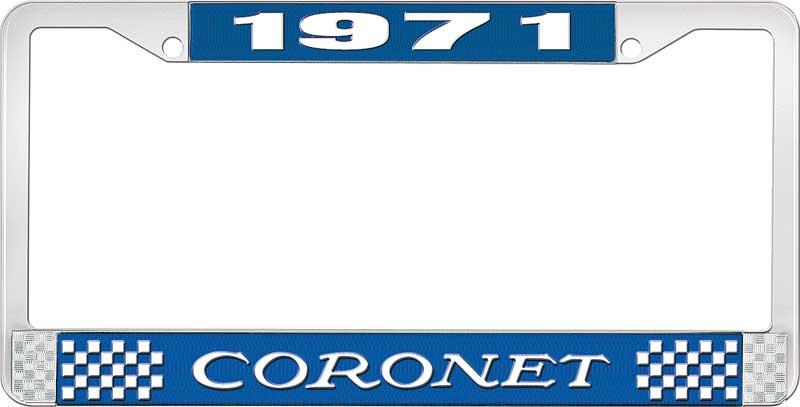 1971 CORONET LICENSE PLATE FRAME - BLUE