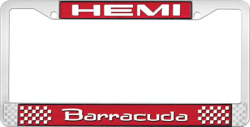 HEMI BARRACUDA LICENSE PLATE FRAME - RED