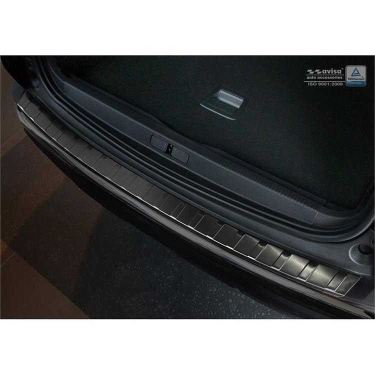 Zwart RVS Achterbumperprotector passend voor Peugeot 3008 II 2016- 'Ribs'