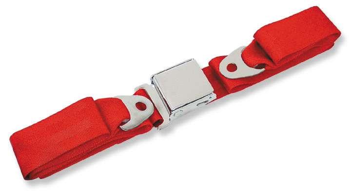 Seat Belt, Front, Bright Red, 1965-1966 Early