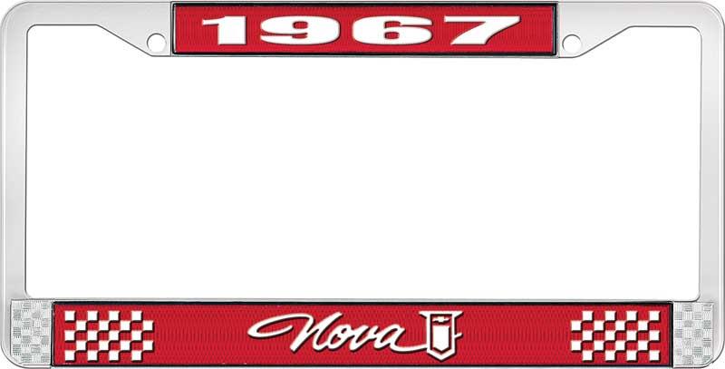 1967 NOVA LICENSE PLATE FRAME STYLE 1 RED