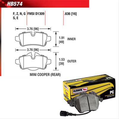 brake pads, rear, Performance ceramic