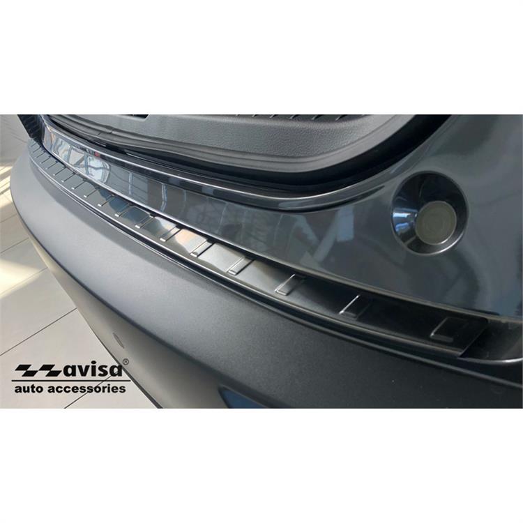 Black Stainless Steel Rear bumper protector suitable for Mazda CX-30 2019- 'Ribs'