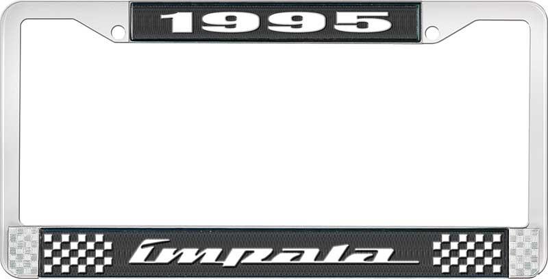 nummerplåtshållare, 1995 IMPALA svart/krom, med vit text