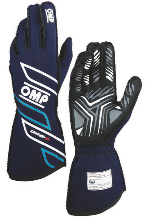 ONE-S GLOVES my2025 FIA 8856-2018 NAVY BLUE / CYAN SZ. S