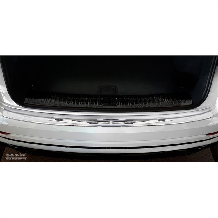 Chrome Stainless Steel Rear bumper protector suitable for Audi Q8 2018- 'Ribs'