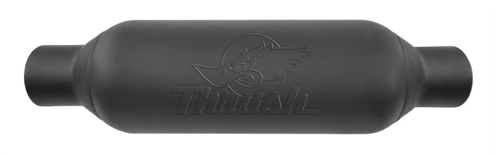 Thrush Rattler Universal Muffler - 5" Round x 12.50" body x 18" OAL x 2.25" ID center-center configuration