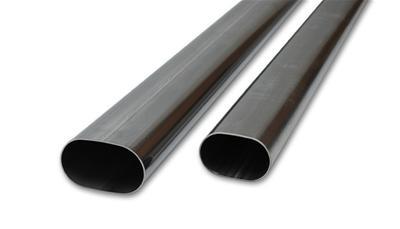Oval Exhaust Tubing, Straight, 4.00 in. Diameter, Stainless Steel, 5.0 ft. Length