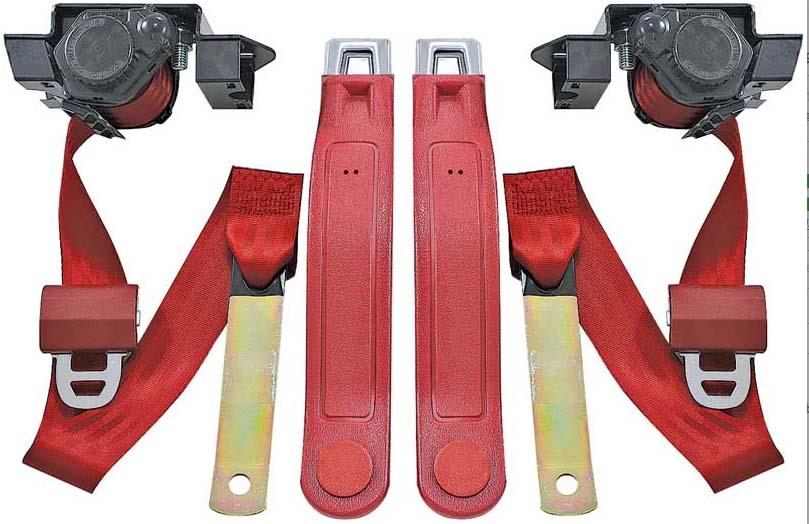 BUCKET SEAT BELTS OEM STYLE FRONT Red