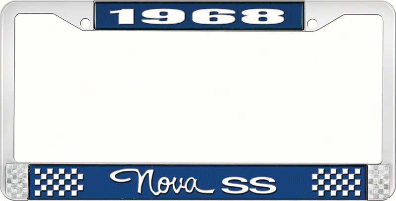 1968 NOVA SS LICENSE PLATE FRAME STYLE 3 BLUE
