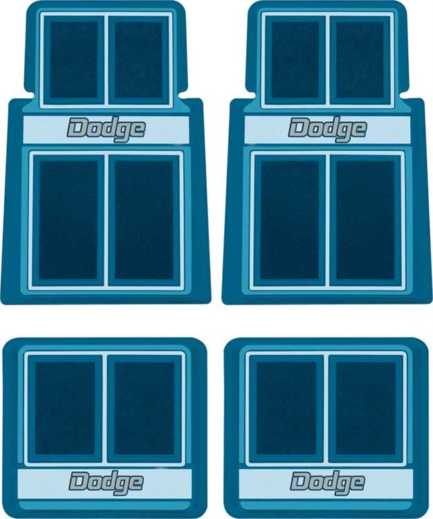 1960-1976 Dodge; Molded Carpet Floor Mat Set; Blue ; 4 Piece Set