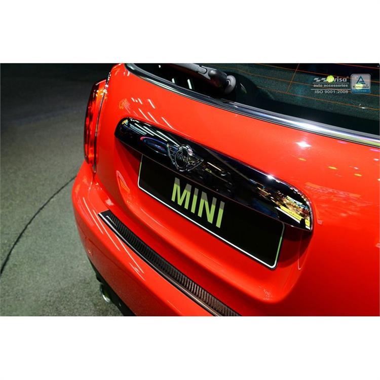 RVS Achterbumperprotector 'Deluxe' Mini One/Cooper F56 3-deurs 3/2014- Zwart/Zwart Carbon