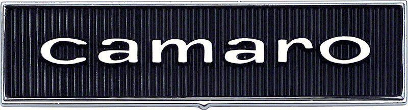 Emblem, Door Panel, Camaro Logo, Chrome/Black, Chevy, Pair