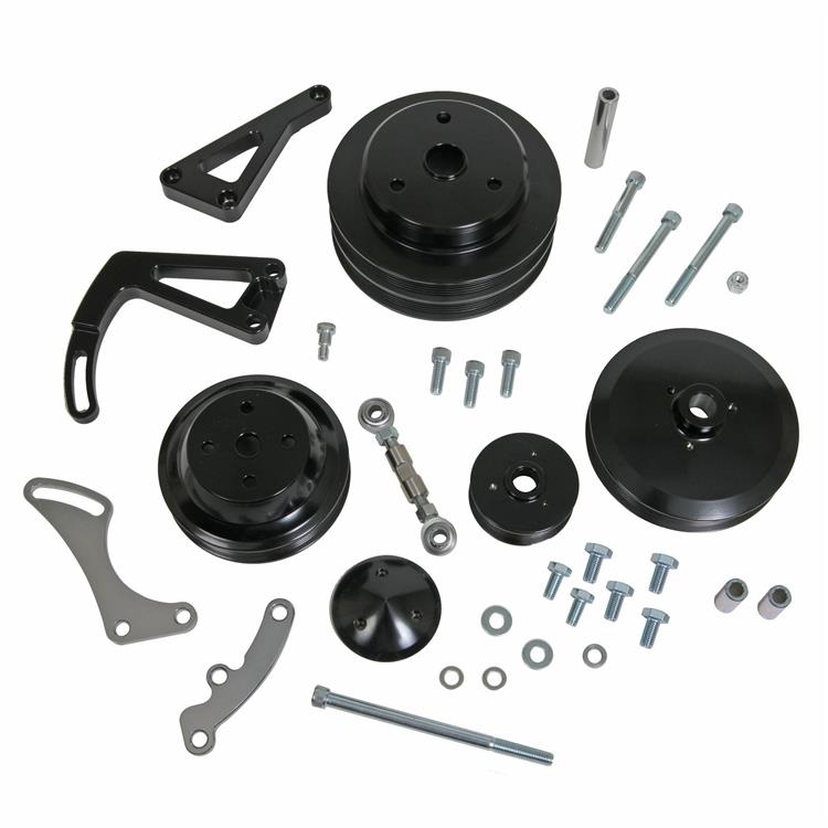 Pulley Kit, Billet aluminum, Serpentine