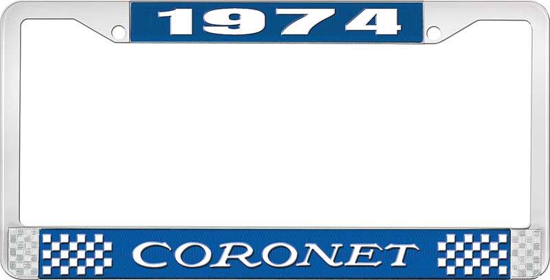 1974 CORONET LICENSE PLATE FRAME - BLUE
