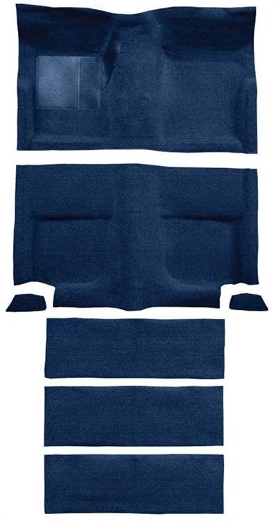 1965-68 Mustang Fastback Loop Carpet with Fold Downs and Mass Backing - Dark Blue