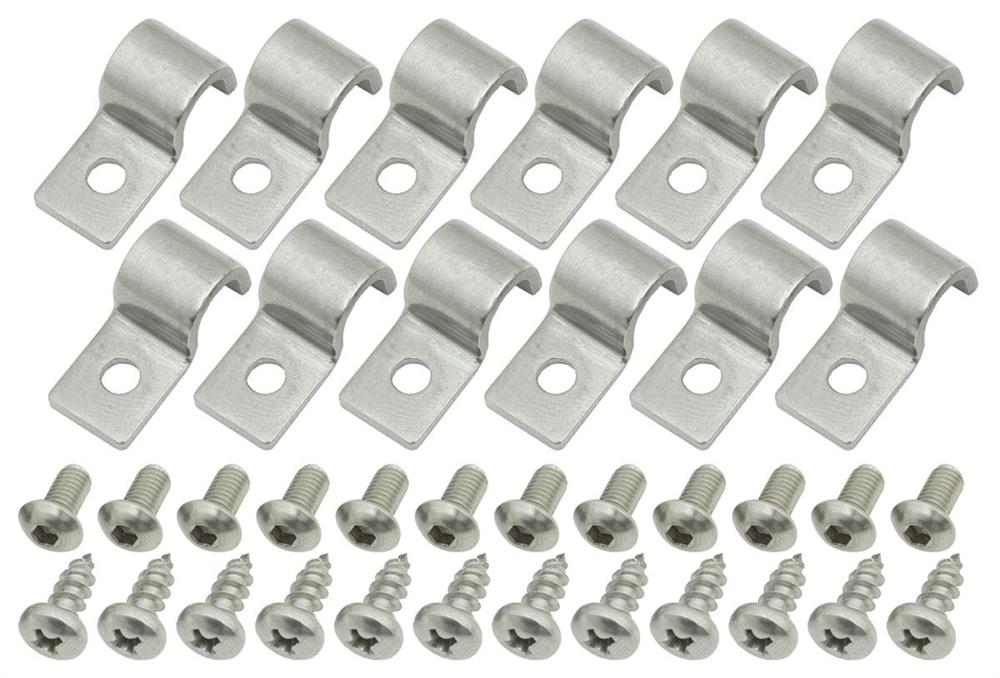 Line Clamps, Kugel, 1/4", Stainless Steel, 12 Pack