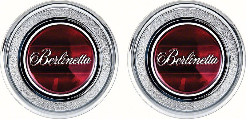 1979-81 Camaro Red Berlinetta Interior Door Panel Emblems