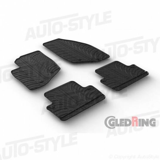 Rubbermatten passend voor Volvo S40/V50 2004-2011 (handgeschakeld)  T profiel 4-delig + montageclips)