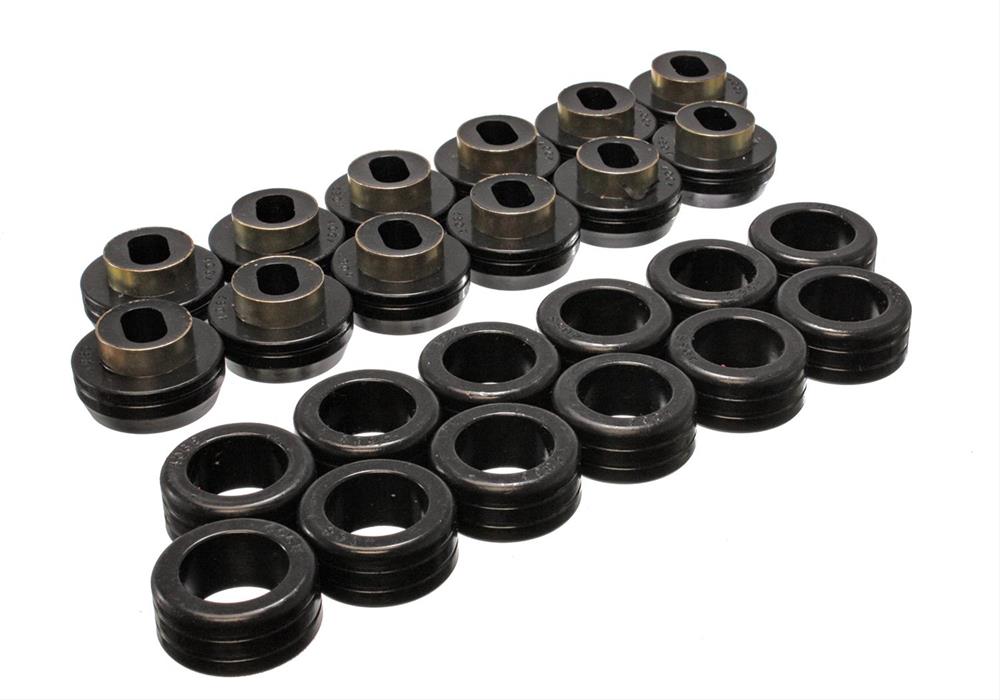 Body Mount Bushings, Polyurethane, Black