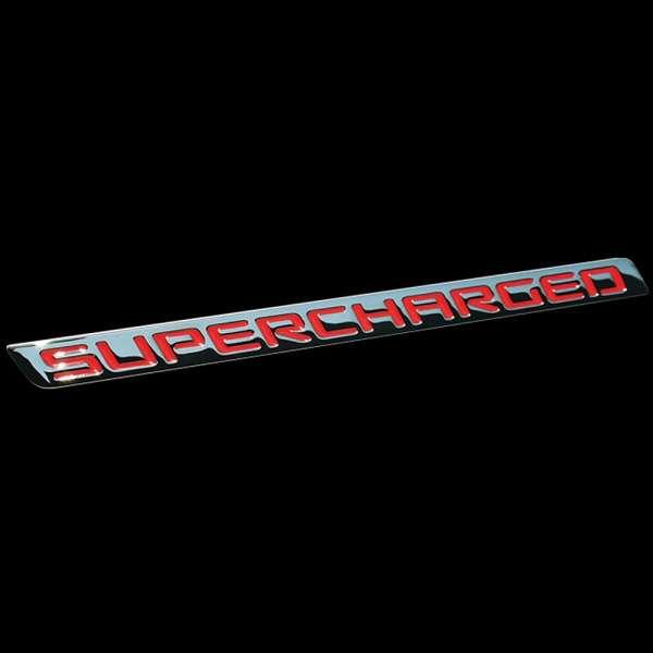 Badge,Supercharged,Billet,Red