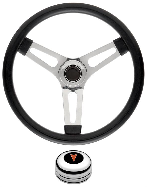 Steering Wheel Kit, 59-68 Pontiac, Sym Foam, 1.5, Tall Cap, Arrowhead, Polish