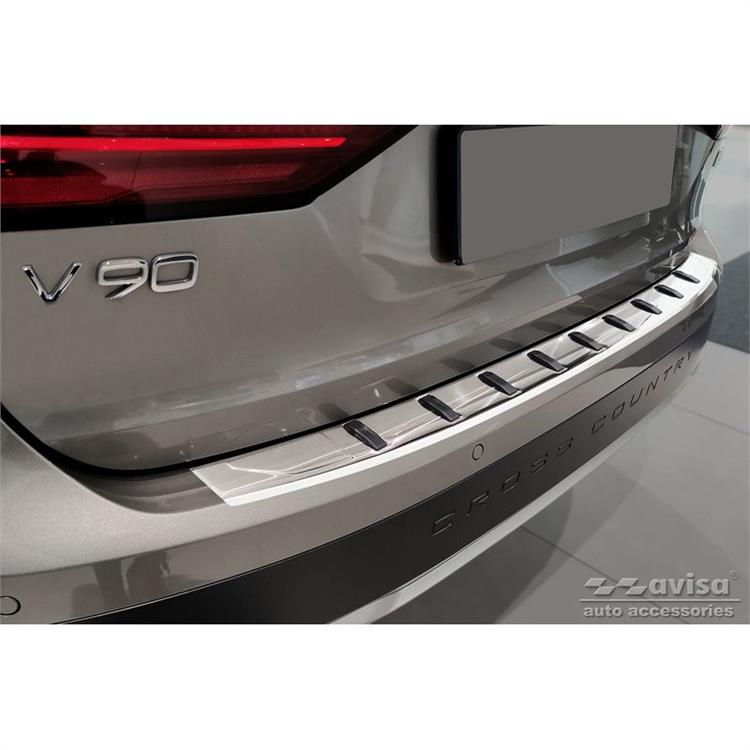 RVS Achterbumperprotector passend voor Volvo V90 II 2016- (incl. Cross Country) 'STRONG EDITION'