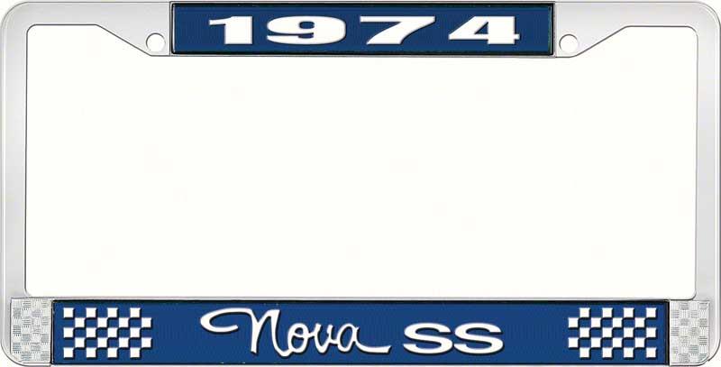 1974 NOVA SS LICENSE PLATE FRAME STYLE 3 BLUE