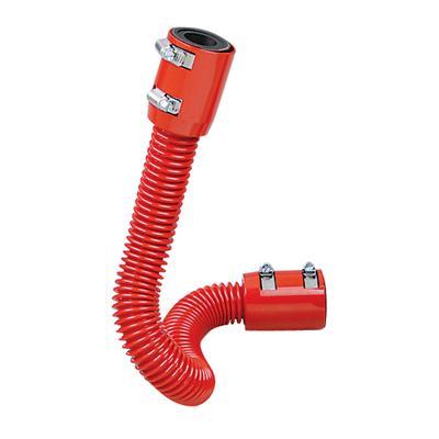 Radiator Hose, Red Stainless Steel Hose, Red Powdercoated Aluminum Ends, 24" Length