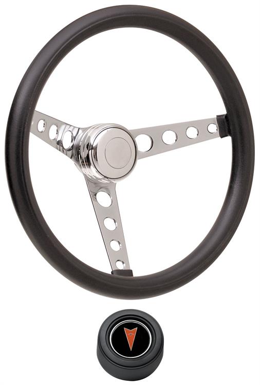 Steering Wheel Kit, 59-68 Pontiac, Classic Foam, Hi Rise Cap, Arrowhead, Black