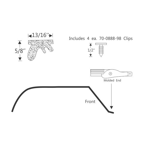 Hardtop roof rail weatherstrip