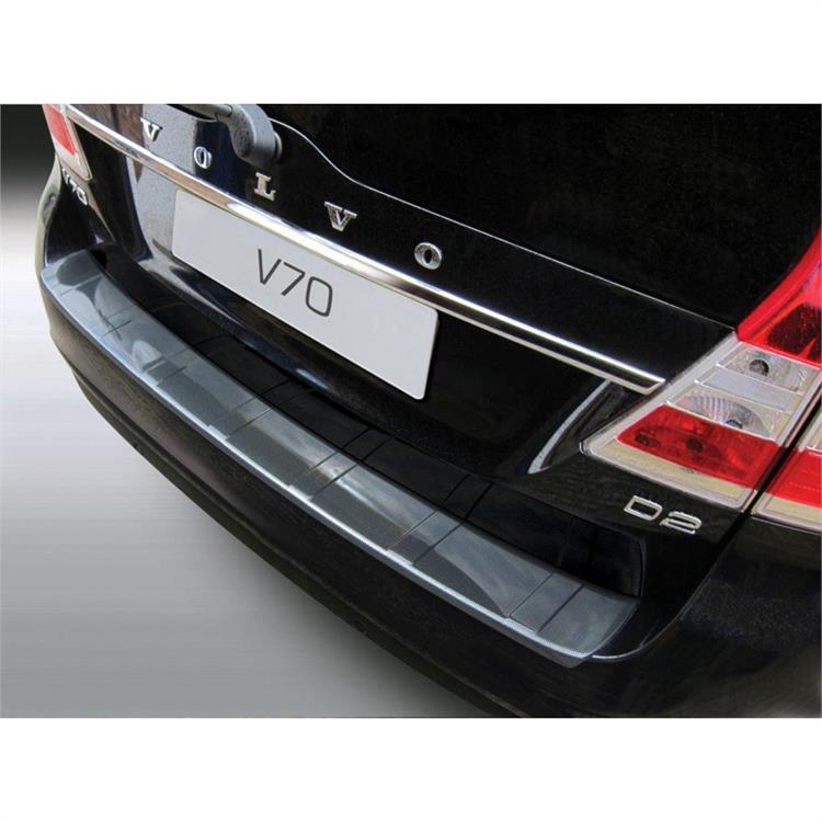 ABS Achterbumper beschermlijst Volvo V70 6/2013- (excl. XC70) 'Ribbed' Carbon look