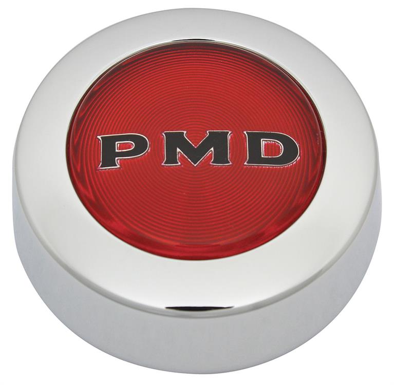 Center Cap, Rally II Wheel, Red, PMD w/ Black Letters