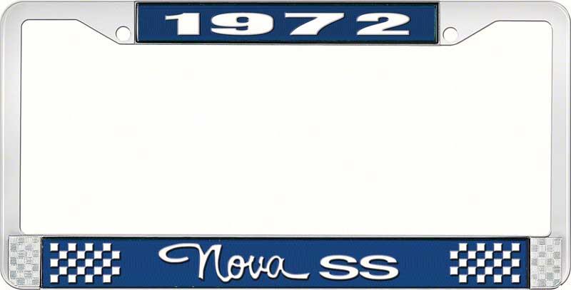 1972 NOVA SS LICENSE PLATE FRAME STYLE 3 BLUE