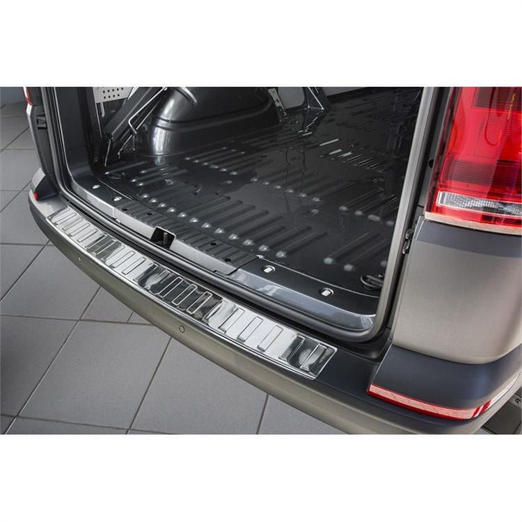 RVS Achterbumperprotector Volkswagen Transporter T6 2015- (met achterklep) 'Ribs'