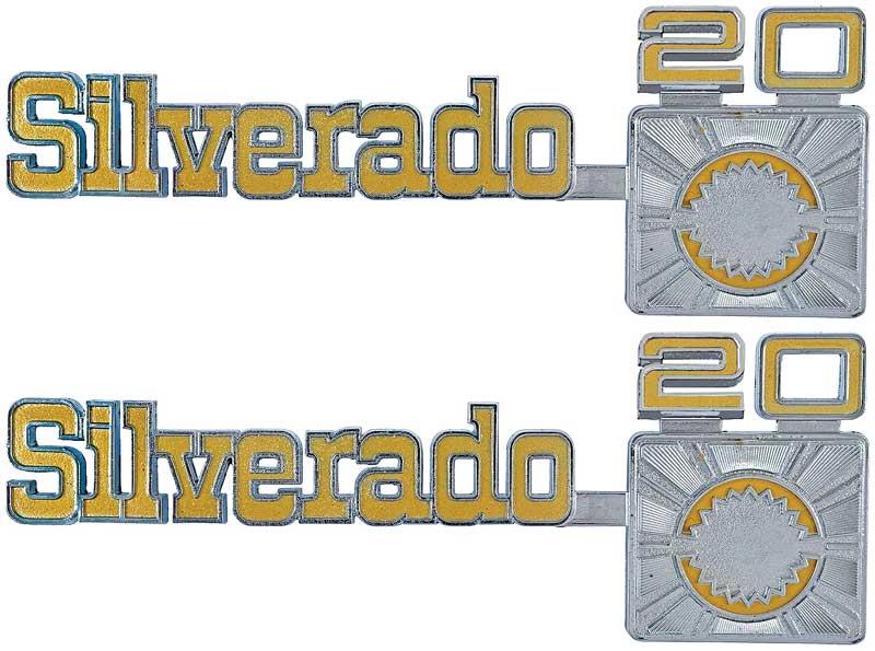 emblem framskärm, "Silverado 20";  par