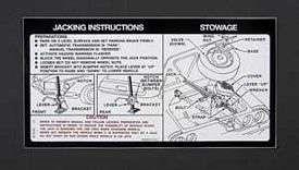 Jacking Instructions Decal,73
