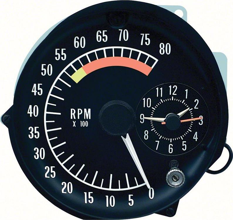 varvräknare med klocka, 0-8000 RPM