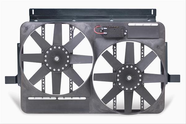 Electric Fan, Dual, 13 1/2 in. Diameter, Puller, 4,600 cfm, Black