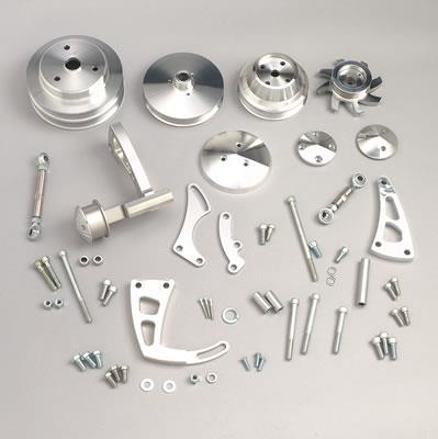 Pulley Kit, Billet aluminum, Serpentine